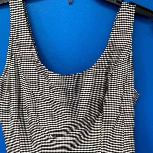 Beautiful TRIO Black & White Check Silk Dress Sz 4 - Picture 2 of 5